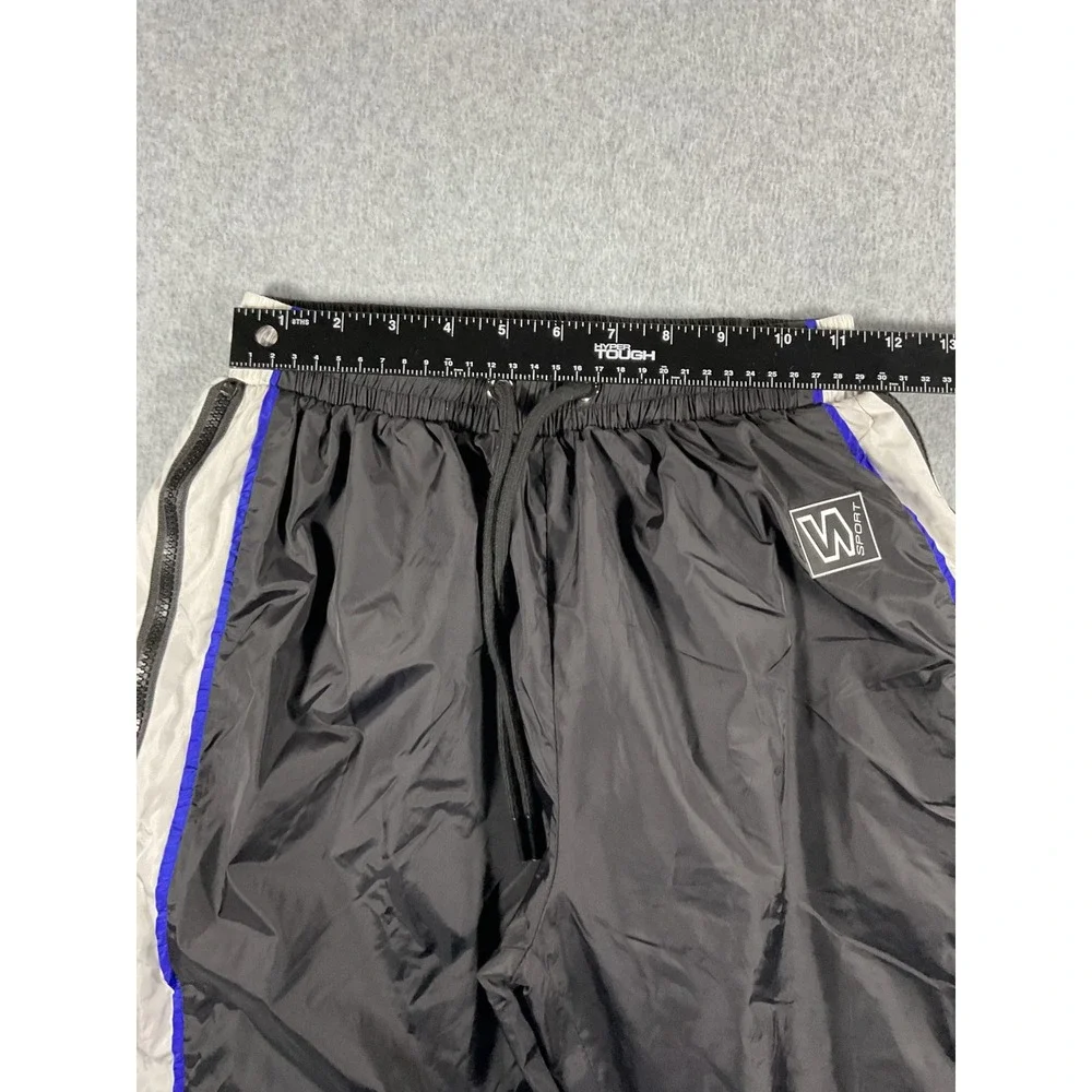 Waydamin Sport Mens Nylon Track Pants Blue Side Zip Joggers Small 1481